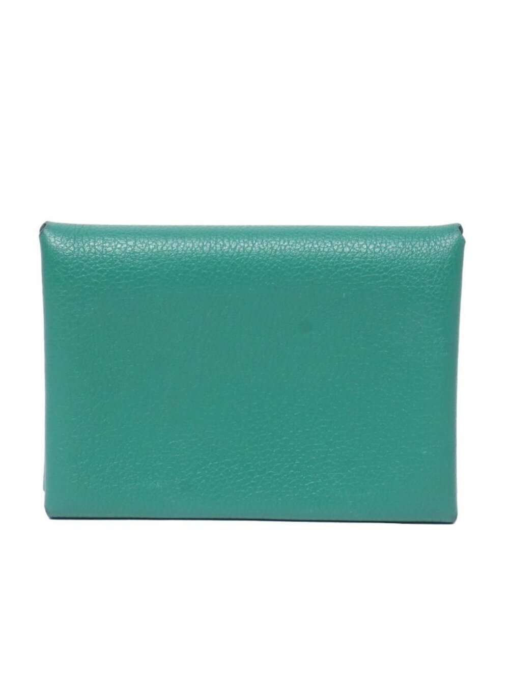 Hermes Coin Purse Card Case Silver Calvi Duo